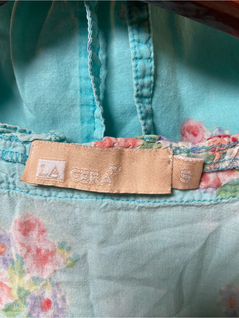 La Cera Aqua Floral Pajama Set View 2
